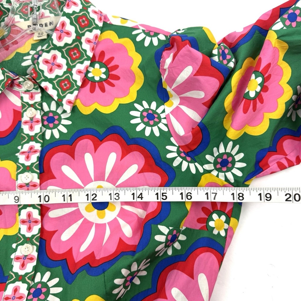 Boden Clara Cotton Maxi Shirt Dress US 8 Pink Flower Power Barbiecore Brand NEW - Picture 10 of 11